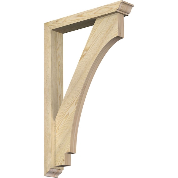 Ekena Millwork Imperial Traditional Rough Sawn Bracket w/ Offset Brace, Douglas Fir, 4"W x 22"D x 34"H BKT0402X22X34IMP01RDF - main